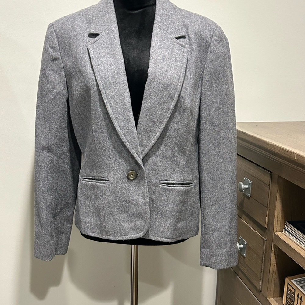 Pendleton Gray Wool-Blend Tailored Blazer - image 1